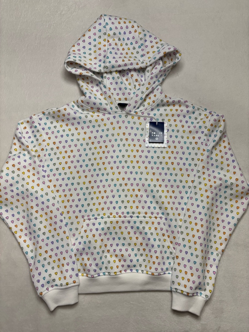 💗🐰 Roller Rabbit x Target Women's Disco Hearts Wave Hoodie NWT Sz S